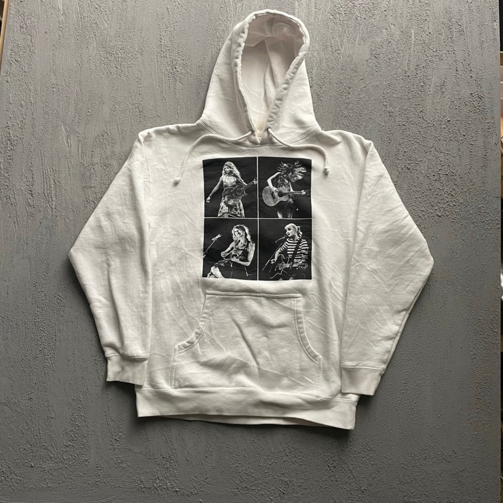 Taylor Swift The Eras Tour Graphic Hoodie Unisex Large White